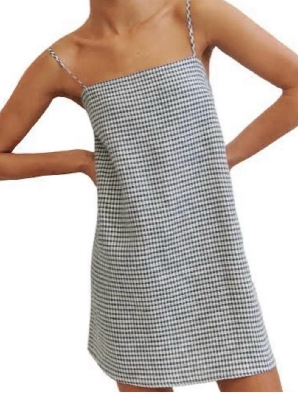Reformation “Aubree Linen Dress” in Gingham